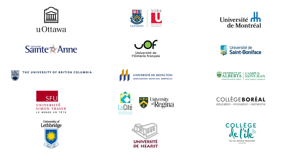 Logos d'institutions partenaires en 2022